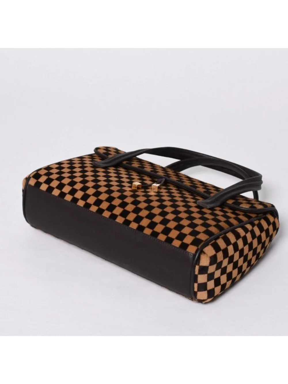 Louis Vuitton Lion Handbag Brown Leather Damier Sauvage Gold
